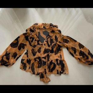 Nasty gal sheer leopard print blouse; never worn